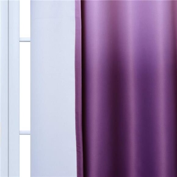 Light Blocking Gradient Color Curtains Purple Ombre Blackout Curtains - Picture 6 of 7